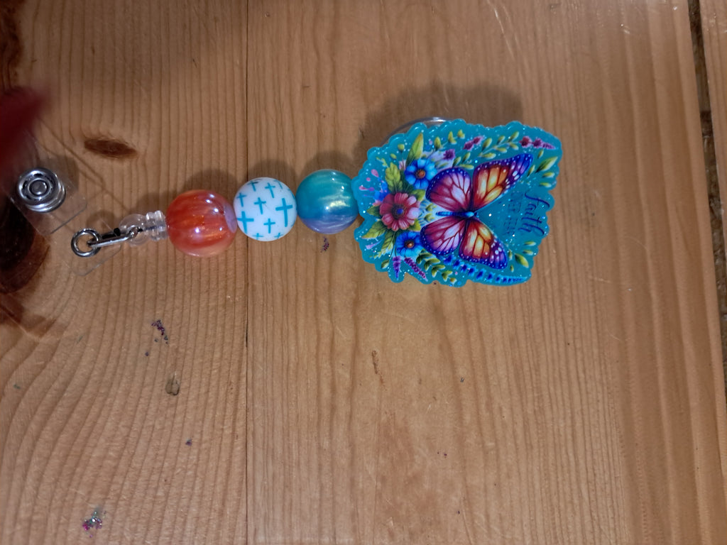 Beaded badge reels/bag tags