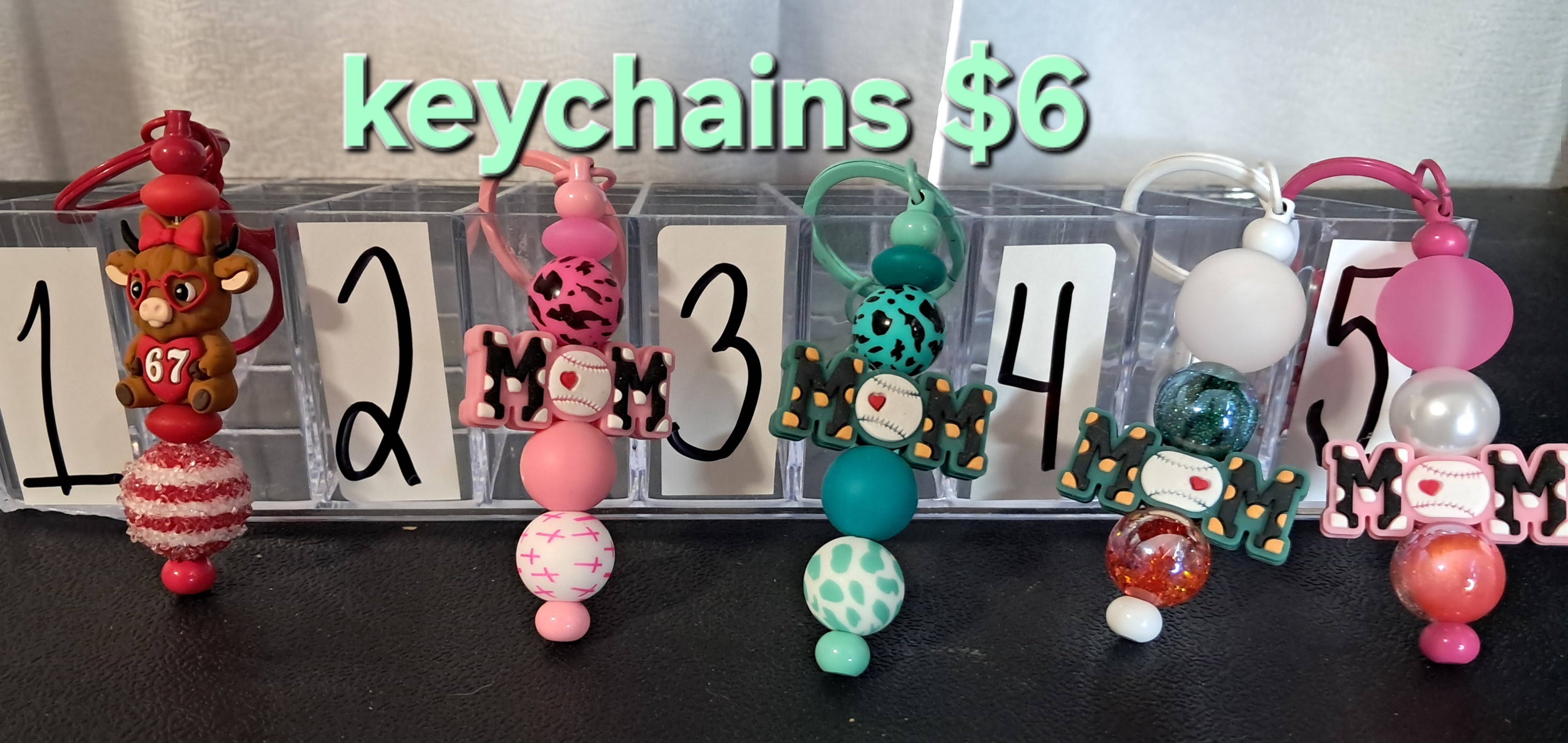 Baseball keychains 6-7 cow